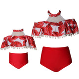 Family Matching Swimwear Mom and Daughter 2 Piece Swimsuits