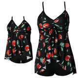 Family Matching Swimwear Mom and Daughter 2 Piece Swimsuits Tropical Designs