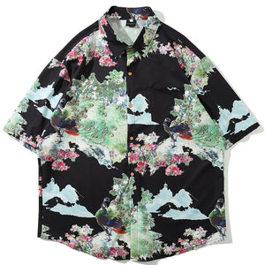 Men's Hawaiian Peacock Printing Shirts