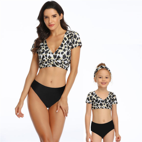 Family Matching Swimwear Mom and Daughter 2 Piece Swimsuit