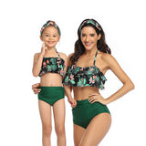 Mother and Daughter Two Piece Swimsuits Leopard Swimwear