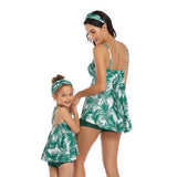 Family Matching Swimwear Mom and Daughter 2 Piece Swimsuits Tropical Designs