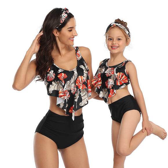Family Matching Swimwear Mother and Daughter Two Piece Swimsuits