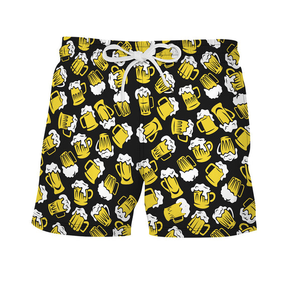 Mens Swim Trunks Beer Pattern