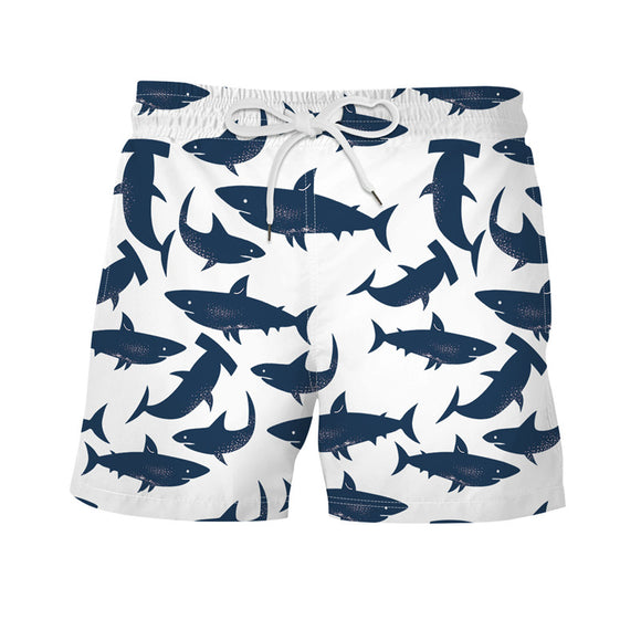 Mens Swim Trunks Fish Coconut Pattern