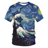 Men's T-Shirts 3D Van Gogh Starry Sky Printed Pattern