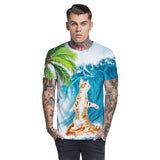 Men's T-Shirts 3D Hawaii Beach Cat Printed Pattern