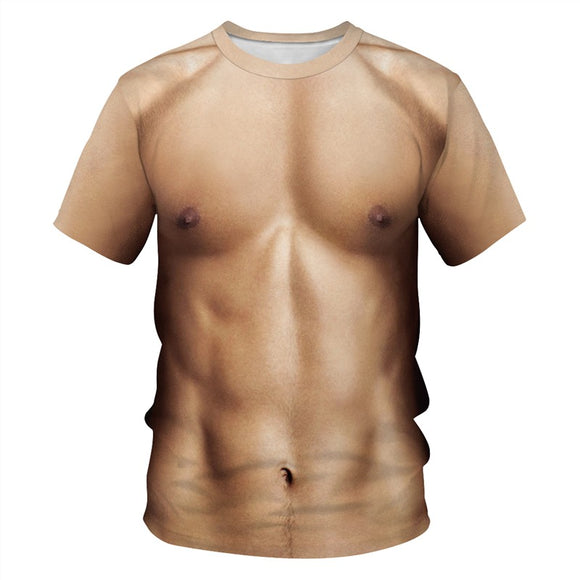 Men's T-Shirts 3D Muscle Printed Pattern