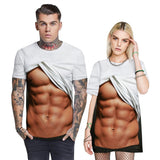 Men's T-Shirt 3D Muscle Printed Pattern
