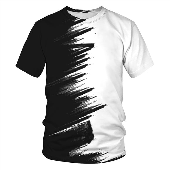 Men's T-Shirt 3D White Balck Printed Pattern