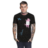 Men's Graphic T shirt  Starry Cat Pattern