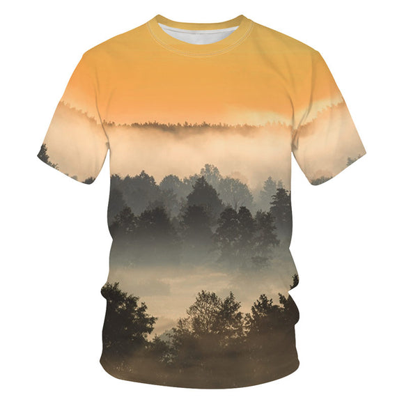 Men's Graphic T shirt Forest Pattern