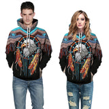 Men's Hoodies 3D Printing Indian Style Eagle