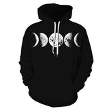 Mens Hoodies 3D Printing Black White Pattern Costume