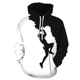 Mens Hoodies 3D Printing Black White Pattern Costume