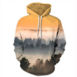 Men's Hoodies 3D Printing Forest Cat Pattern