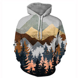 Men's Hoodies 3D Printing Forest Cat Pattern