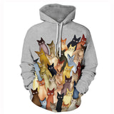 Men's Hoodies 3D Printing Forest Cat Pattern