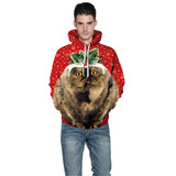 Men's Hoodies 3D Printing Christmas Cat