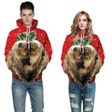 Men's Hoodies 3D Printing Christmas Cat