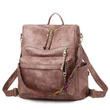 PU Leather Retro Large Women Backpack