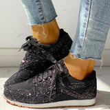 Woman Flat Glitter Sneakers